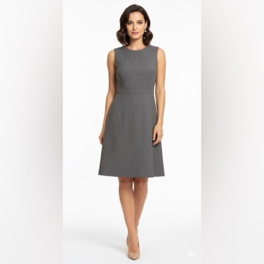 J. Crew 100% Wool A-Line Gray Dress